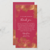 Trots Elegant Goud Magenta Aanpasbare Trouwdag Bedankkaart (Voorkant / Achterkant)