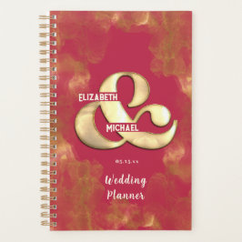 Trots Elegant Goud Roze Magenta Trouwcadeau Planner
