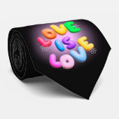 Trots Elegantie: Love Is Love 3D Stropdas (Opgerold)