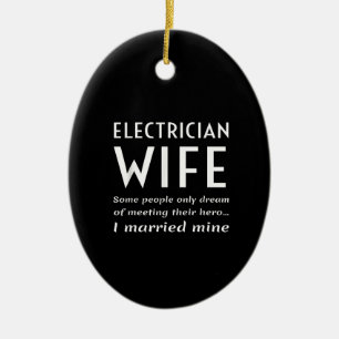 Trots elektricien vrouw van een elektricien citaat keramisch ornament