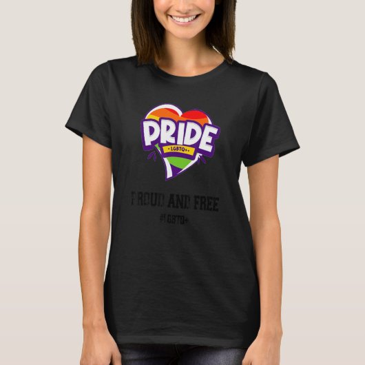 Trots en gratis Pride Day LGBTQ LGBT 2 T-shirt (Voorkant)