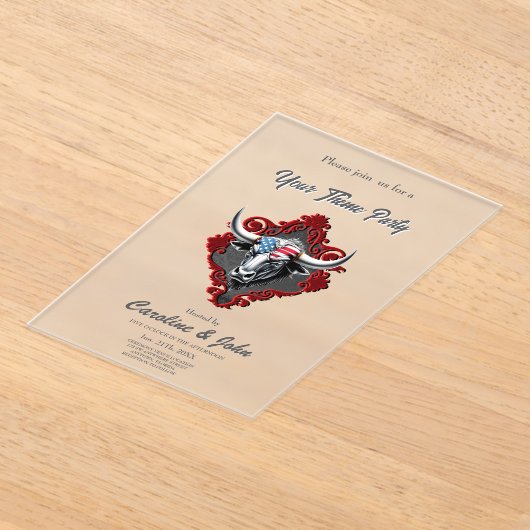 Trots en kracht, een Amerikaanse stier Acryl Uitnodigingen (Laagn)