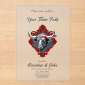 Trots en kracht, een Amerikaanse stier Acryl Uitnodigingen (Voorkant)