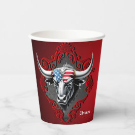 Trots en kracht, een Amerikaanse stier Papieren Bekers