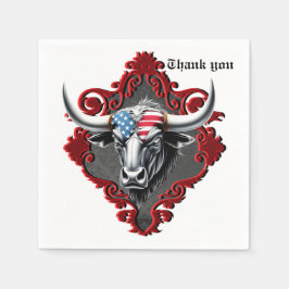 Trots en kracht, een Amerikaanse stier Servet