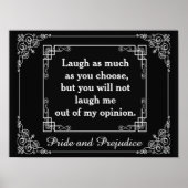 Trots en Vooroordeel Quote Jane Austen (Matte) Poster (Voorkant)
