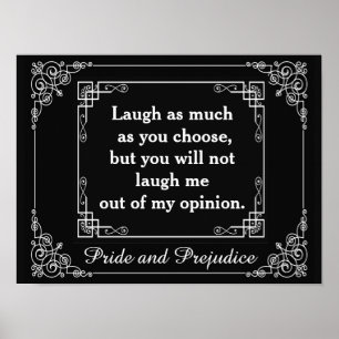 Trots en Vooroordeel Quote Jane Austen (Matte) Poster