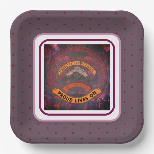 Trots erfgoed leeft voort papieren bordje (Voorkant)