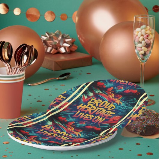 Trots erfgoed leeft voort papieren bordje (Multi)