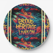Trots erfgoed leeft voort papieren bordje (Voorkant)