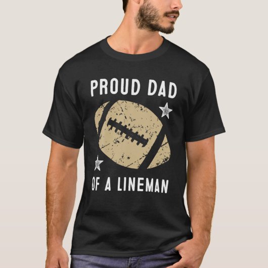 Trots Football Lineman Pap Tshirt (Voorkant)
