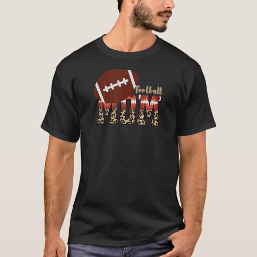 Trots Football Moeder Leopard Print T-shirt (Voorkant)
