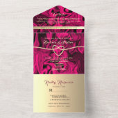 Trots Fuchsia Goud Foto Trouw Uitnodiging (Binnen)