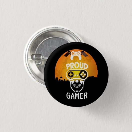 TROTS GAMER - HALLOWEEN GAMING NERD RONDE BUTTON 3,2 CM (Voorkant /achterkant)