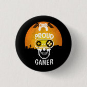 TROTS GAMER - HALLOWEEN GAMING NERD RONDE BUTTON 3,2 CM (Voorkant)