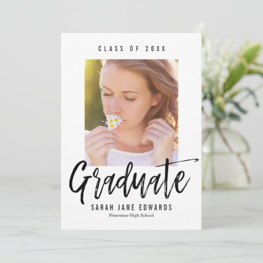 Trots Geborsteld Afstudeerfoto Aankondiging (Staand voorkant)
