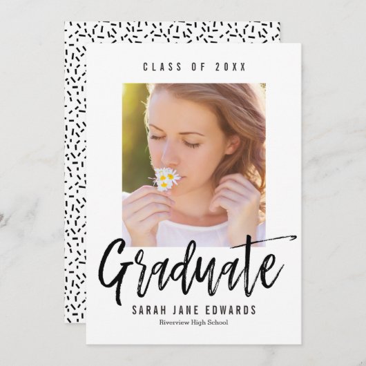 Trots Geborsteld Afstudeerfoto Aankondiging (Voorkant / Achterkant)