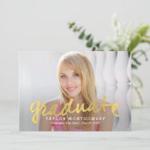 Trots geborsteld Afstuderen Aankondiging - Gold (Staand voorkant)