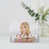 Trots geborstelde Afstuderen aankondiging / uitnod (Staand voorkant)