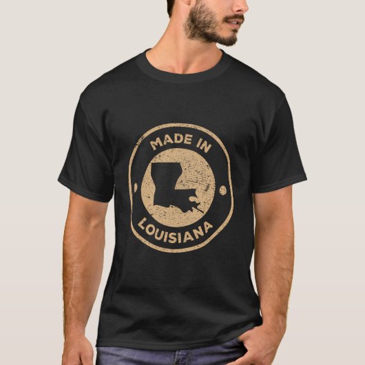 Trots Gemaakt In Louisiana Oude Stempel Kerstmis T-shirt (Voorkant)