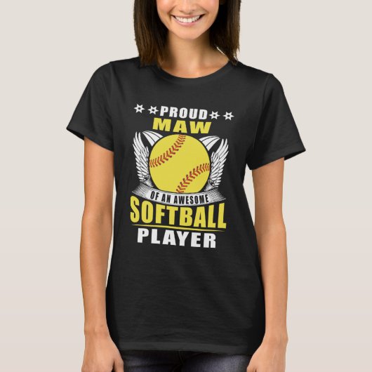 Trots gemaakt van een Geweldige softbalspeler Soft T-shirt (Voorkant)