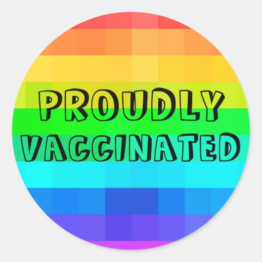 Trots gevaccineerd - Rainbow Covid Vaccination Ronde Sticker (Voorkant)