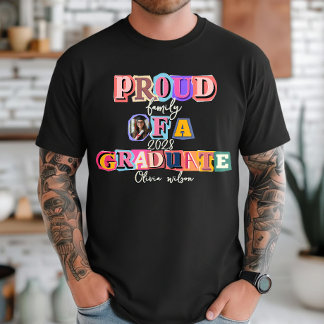 Trots Gezin Van Een Geslaagd Persoon Aangepaste Fo T-shirt