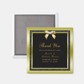 Trots Gouden Boog & Zwarte Glitter Bruiloft Magneet (Voorkant / Achterkant)