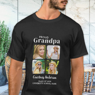 Trots GRANDMPA Modern Custom 4 Foto Afstuderen T-shirt