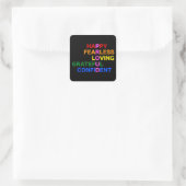 TROTS Helder Zwart Vierkante Sticker (Tas)