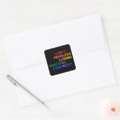 TROTS Helder Zwart Vierkante Sticker (Envelop)