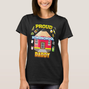 Trots Homeschool Papa Papa Mam Familie Kind Terug  T-shirt