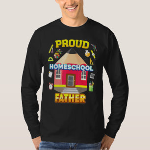 Trots Homeschool vader papa mam familie Kind terug T-shirt
