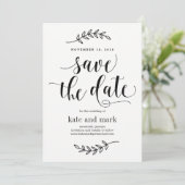 Trots Huwelijk Save The Date Kaart Wit (Staand voorkant)