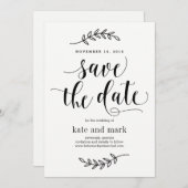 Trots Huwelijk Save The Date Kaart Wit (Voorkant / Achterkant)