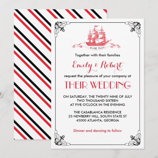 Trots huwelijksaankondiging met oud scheepsanker i kaart (Voorkant / Achterkant)