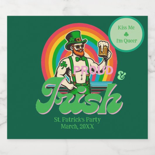 Trots & Iers St Patrick Custom LGBTQ+ Bier Etiket (Enkel label)