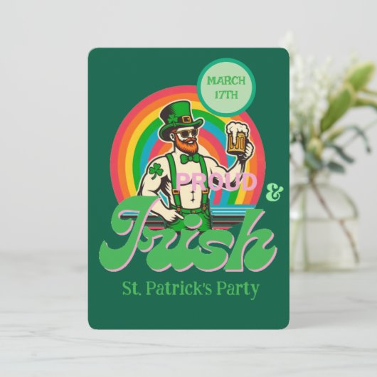 Trots & Iers St Patrick Custom LGBTQ+ Kaart (Staand voorkant)