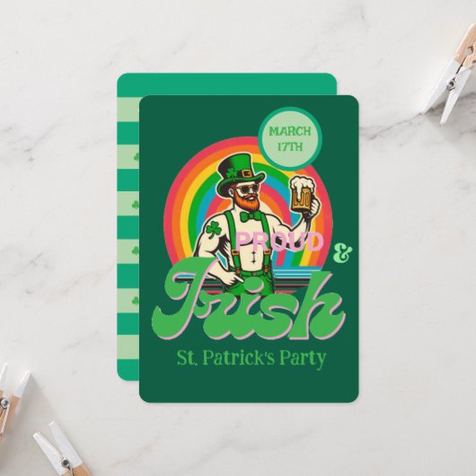 Trots & Iers St Patrick Custom LGBTQ+ Kaart (Voorkant / Achterkant in situ)