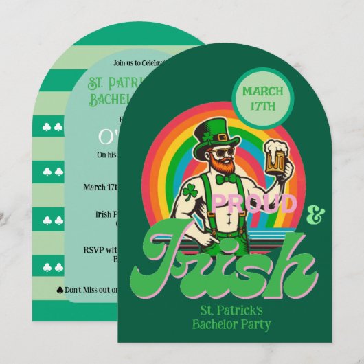 Trots & Iers St Patrick LGBTQ+ vrijgezellenfeest Kaart (Voorkant / Achterkant)