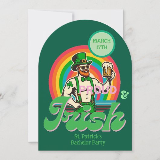 Trots & Iers St Patrick LGBTQ+ vrijgezellenfeest Kaart (Voorkant)