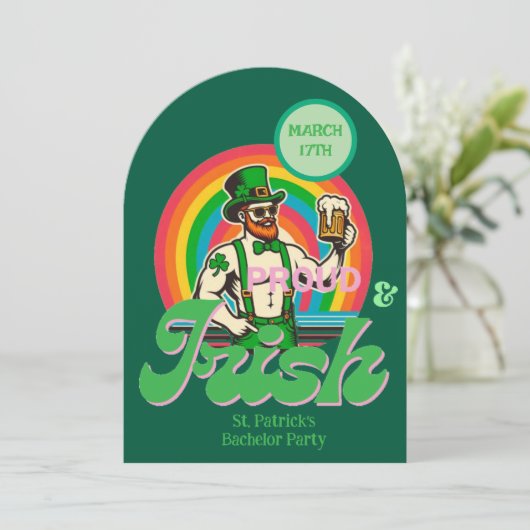 Trots & Iers St Patrick LGBTQ+ vrijgezellenfeest Kaart (Staand voorkant)