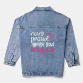 Trots ijshockey mam ijshockey speler mama denim jacket (Achterkant)