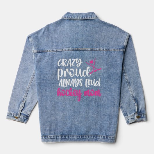 Trots ijshockey mam ijshockey speler mama denim jacket (Achterkant)