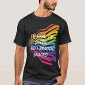 Trots - Ik ben hier, ik ben queer, en ik heb snack T-shirt (Voorkant)
