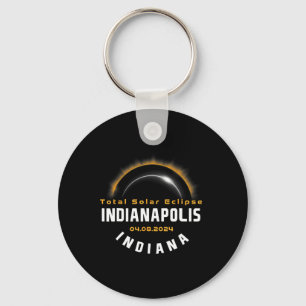 Trots Indianapolis Indiana Totale Zonsverduisterin Sleutelhanger