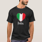Trots Italiaans Liefde Hart Vlag Ik Liefde Italië T-shirt (Voorkant)