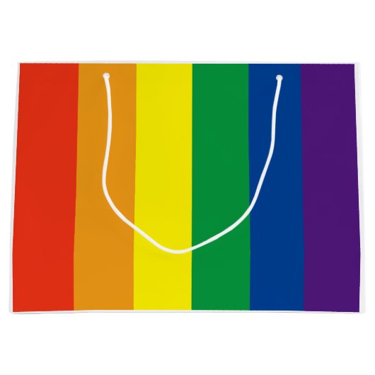 Trots kleuren regenboog cadeau tas groot cadeauzakje (Voorkant)