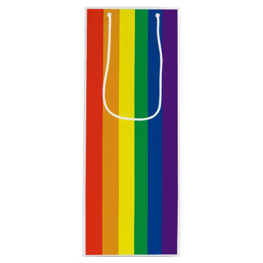 Trots kleuren regenboog cadeau tas wijn cadeautas (Voorkant)