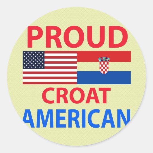 Trots Kroatisch Amerikaans Ronde Sticker (Voorkant)